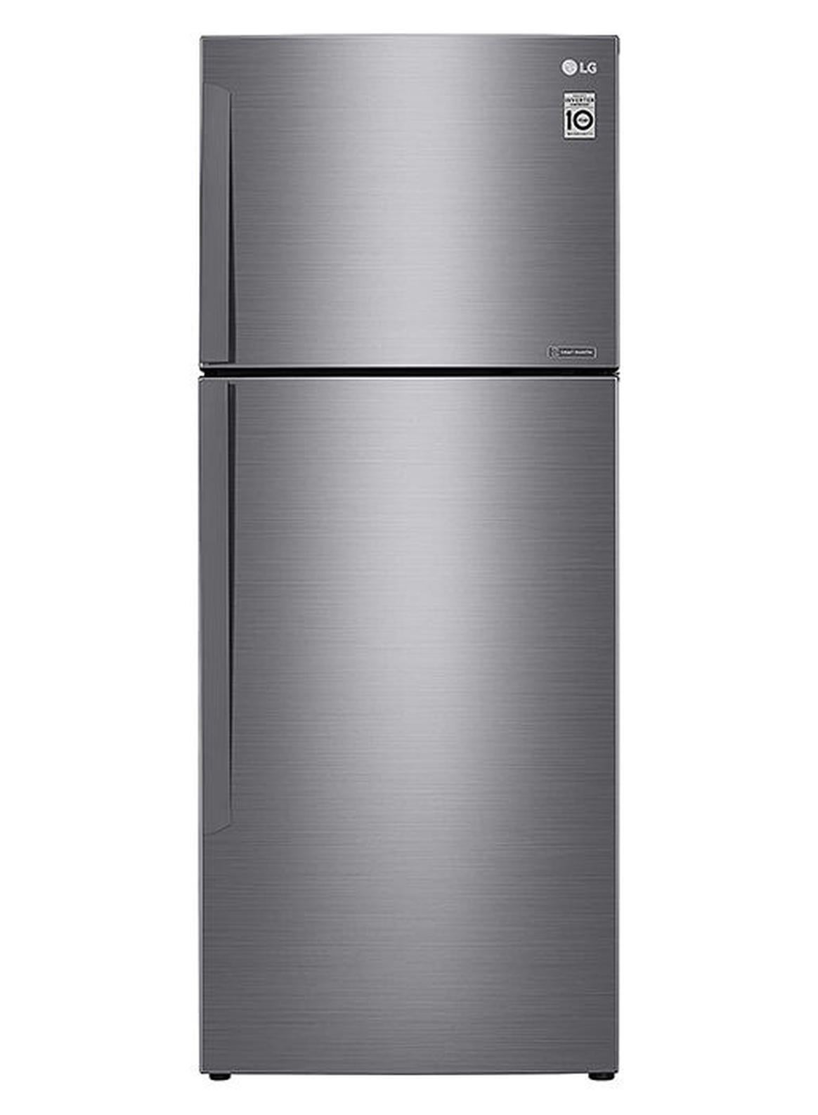 Compare 438L Net Capacity, Top Mount Double Door Refrigerator With Linear Cooling And Smart Inverter Compressor 435.81 kW GRC619HLCL Platinum Silver at KSA Price