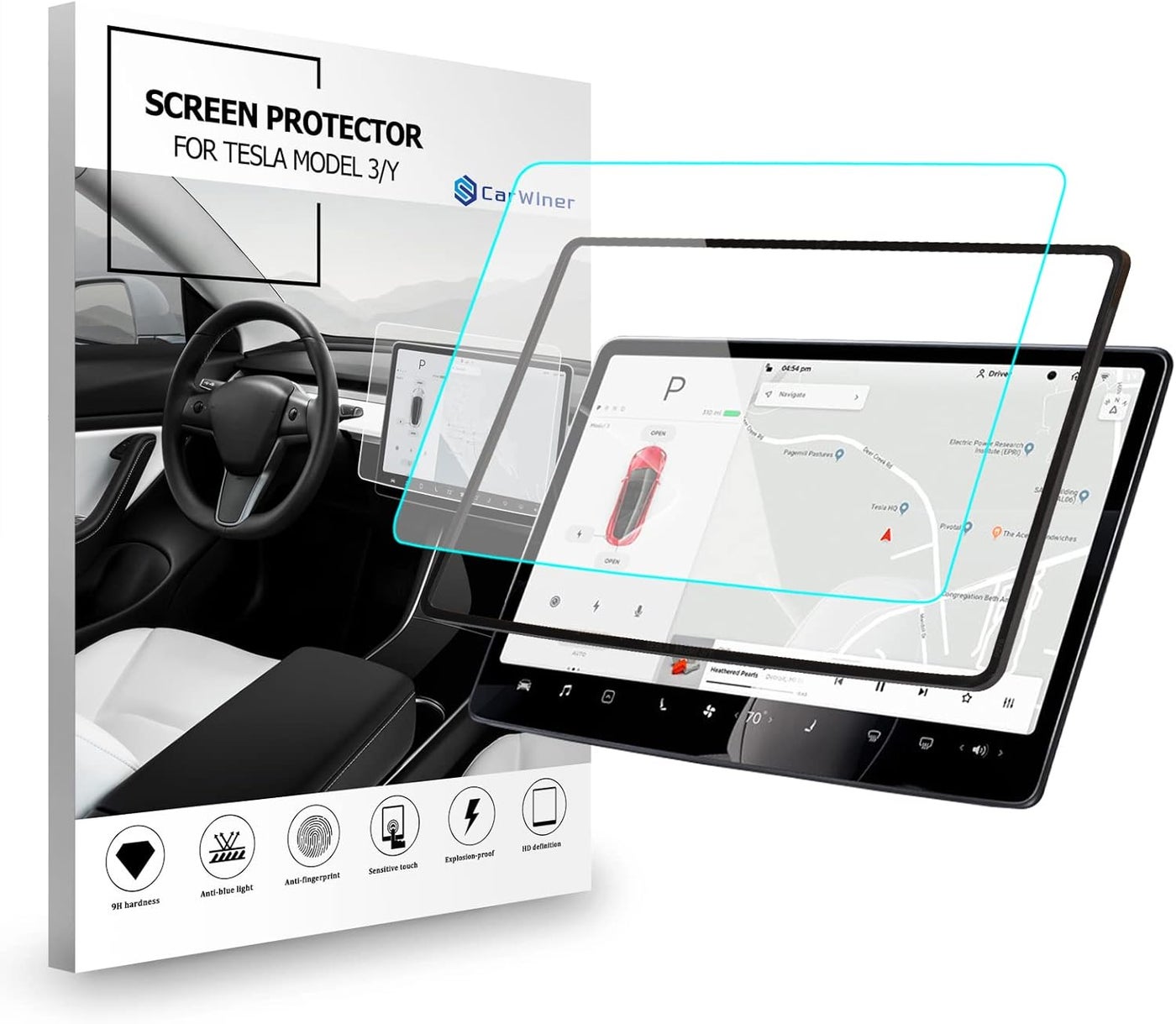 Carwiner Matte Screen Protector Compatible with Tesla…