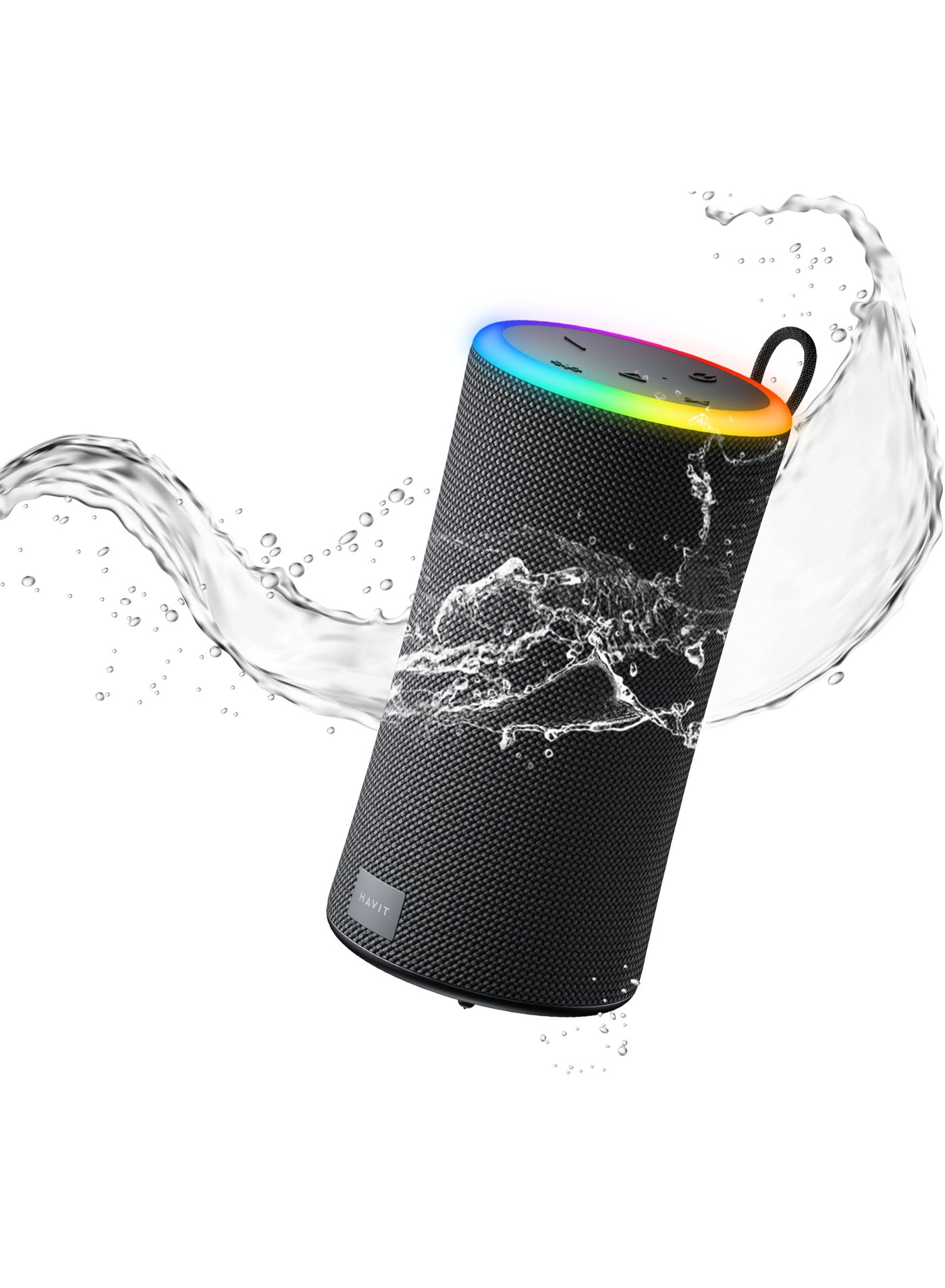 Compare Powerful Waterproof Bluetooth Speaker with RGB Lights | Immersive Stereo Sound | 4000mAh LongLasting Battery | Builtin Microphone | TWS Wireless Pairing | USB, AUX & MicroSD Connectivity | Portable Wireless Speaker for Outdoor Adventures, Parties, Travel & Home Entertainment – Black at KSA Price