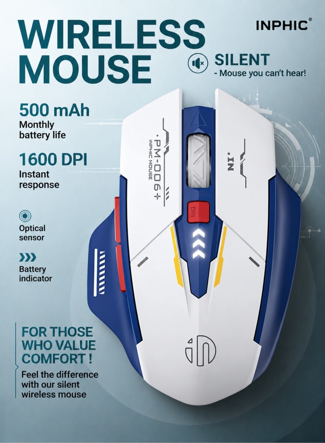 Compare F9 Wireless Mouse Rechargeable SciFi Mecha Style 2400dpi Silent Office Mouse 2.4G Mice For Laptop PC with 2.4G USB Receiver at KSA Price