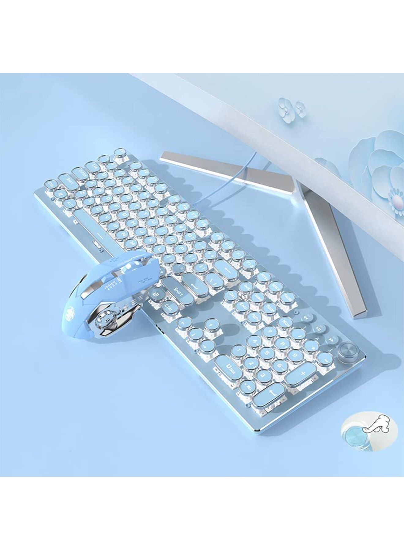 Compare Gaming Wire Keyboard With Mouse Set USB Port Retro Punk Typewriter Style at KSA Price