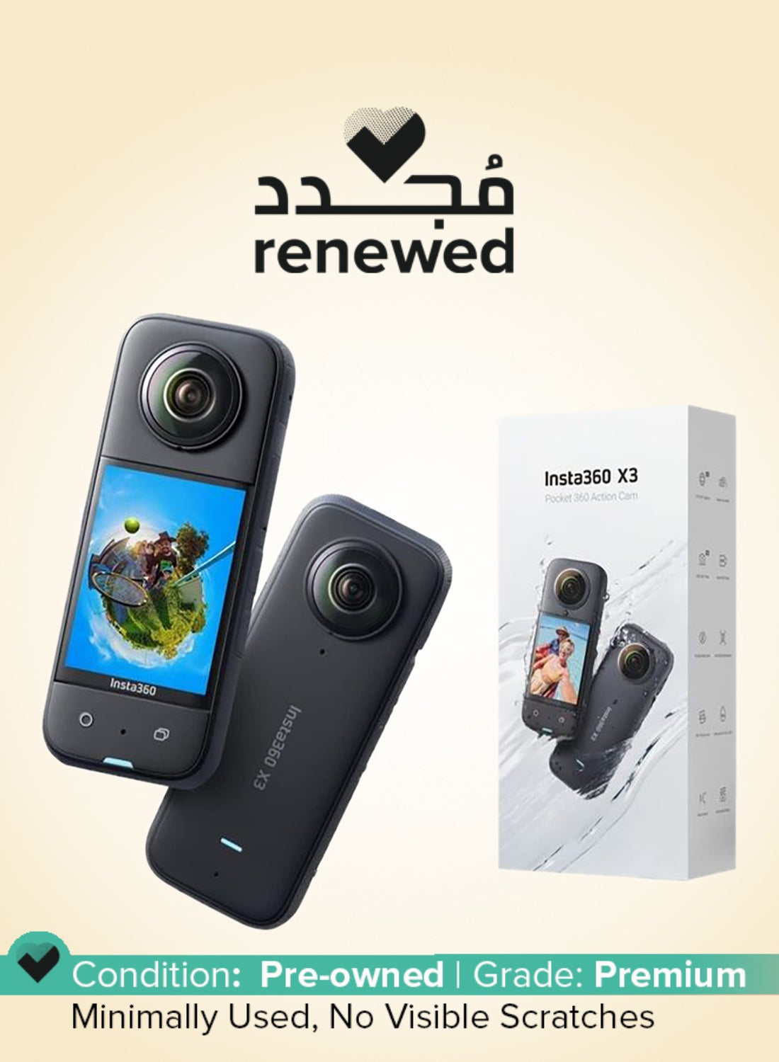 Renewed - X3 360 Degree Action Camera