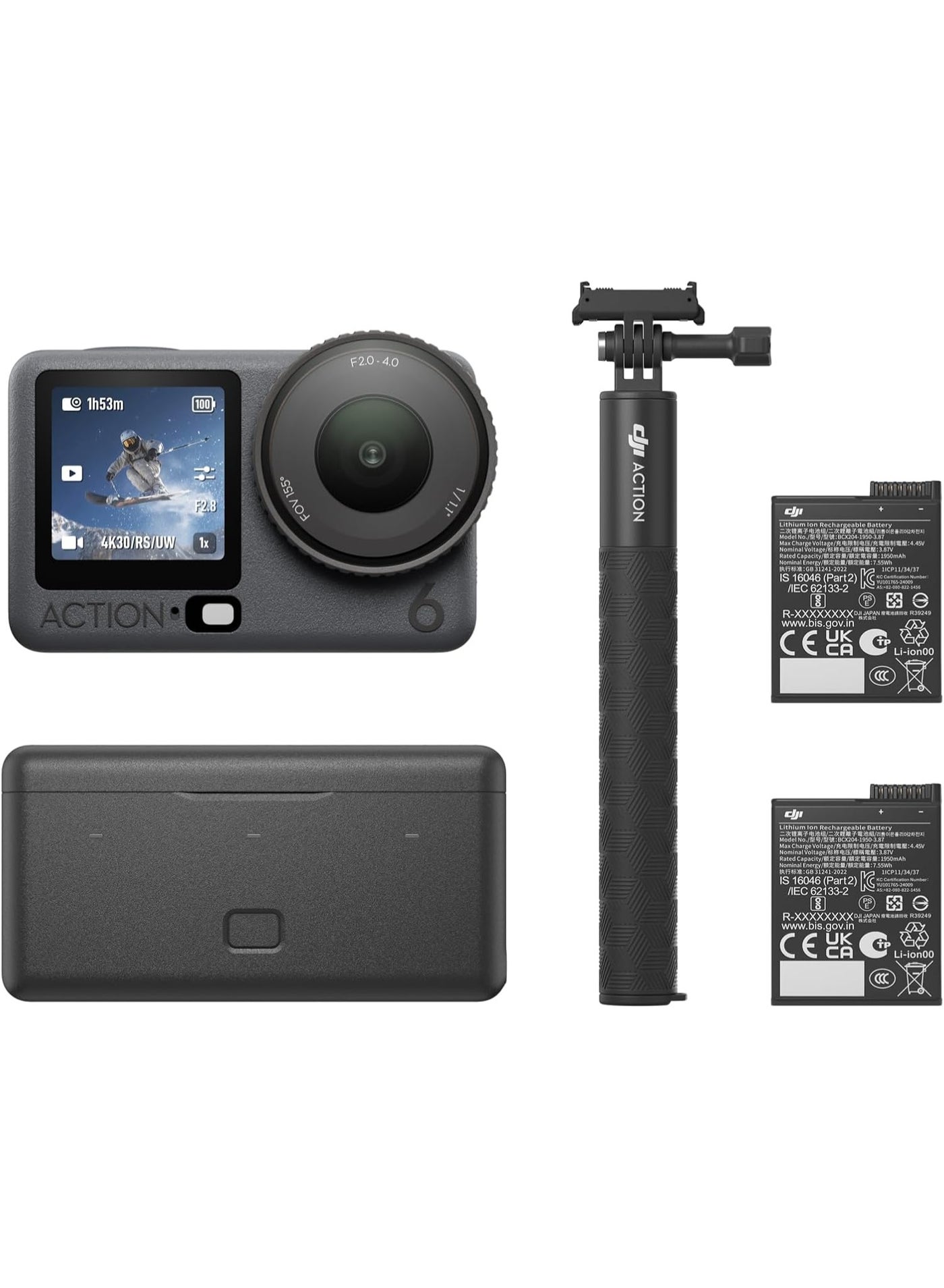 Compare Osmo Action 6 Enhanced Combo, Action Camera with 11.1? Square Sensor, Variable Aperture of f2.0–f4.0, Extended Battery Life with 2 Batteries, Action Camera 8K for Extended Outdoor Filming at KSA Price