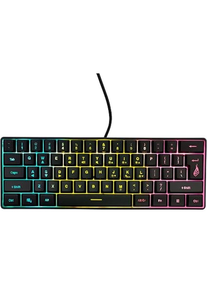 Compare SureFire Kingpin X1 60% Gaming Keyboard US English, Gaming Multimedia Keyboard Small & Mobile, RGB Keyboard with Lighting, 25 AntiGhosting Keys, American Layout QWERTY at KSA Price