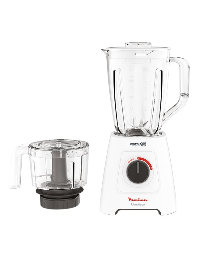 Compare MOULINEX Blendforce 2 POWELIX blender | 1.75L | 600 W | Smart Lock | Up to 3 minutes of continuous blending on any of the three speeds | Grinder | Ice crush function | Air Cooling System | including XL Chopper 500 ML | 1.75 L 600 W LM42X127 White at KSA Price