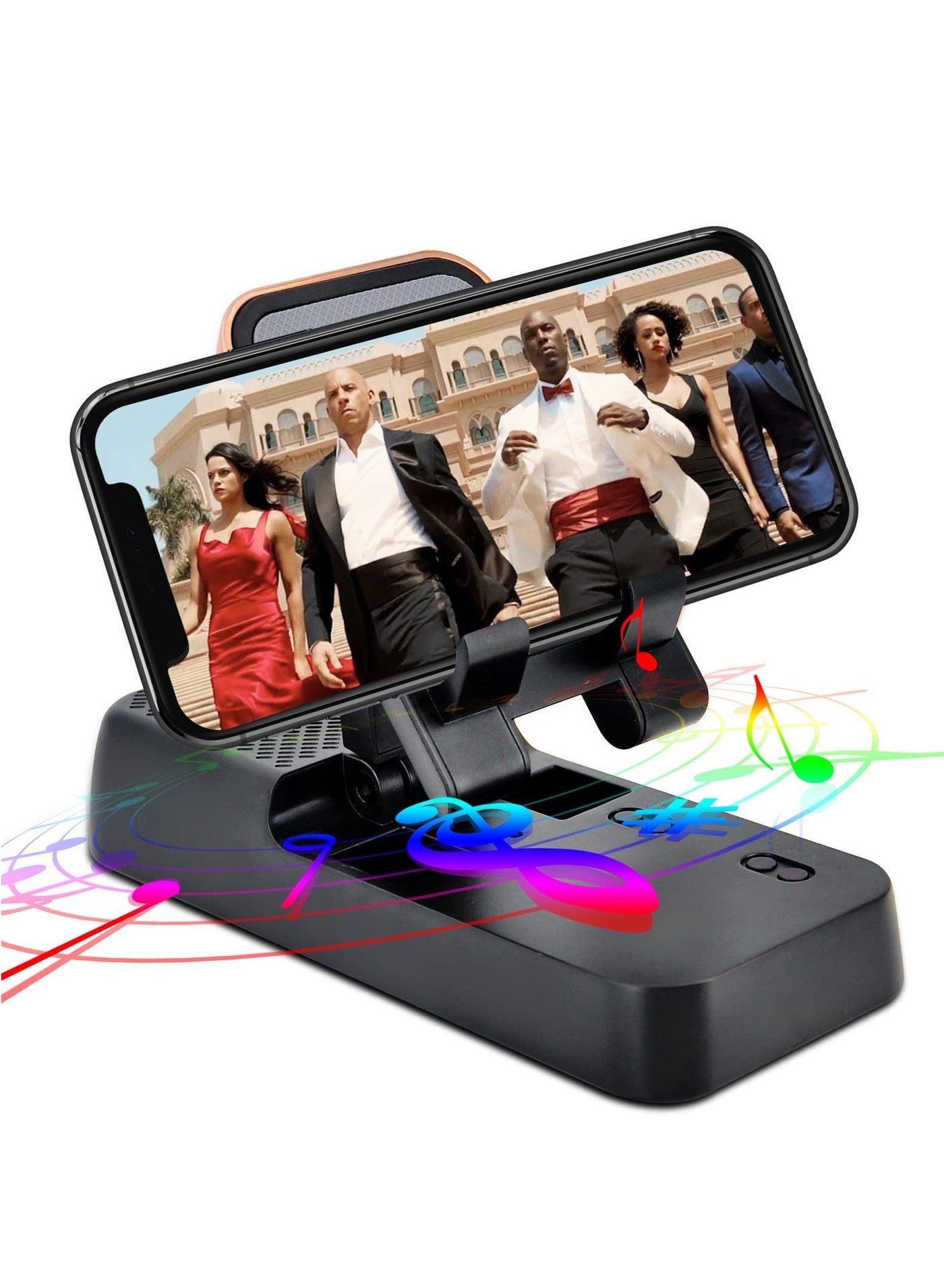 Cell Phone Stand with Bluetooth Speaker, Adjustable…