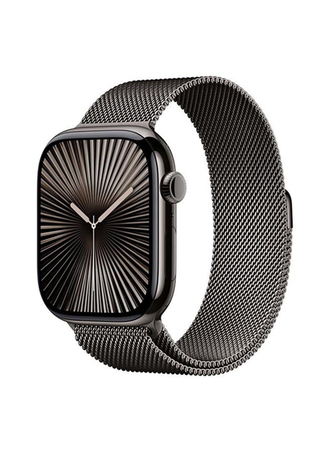 Compare Watch Series 10 Gps  Cellular 46Mm Slate Titanium Case With Slate Milanese Loop  Sm Black at KSA Price