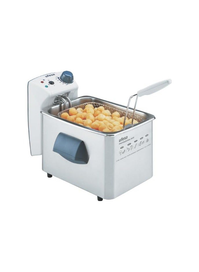Compare UFESA FR1215 Deep Fryer 2L, 1800W Electric Fryer, Stainless Steel Body, Easy to Clean & Store – Silver at KSA Price