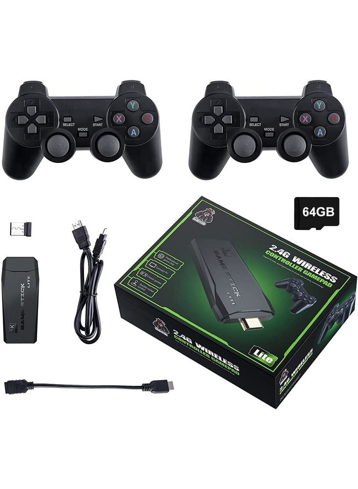 Compare Wireless Retro Game Console  Plug and Play Video Game Stick Built in 10000+ Games 9 Classic Emulators  4K High Definition HDMI Output for TV with Dual 2.4G Wireless Controllers64G at KSA Price