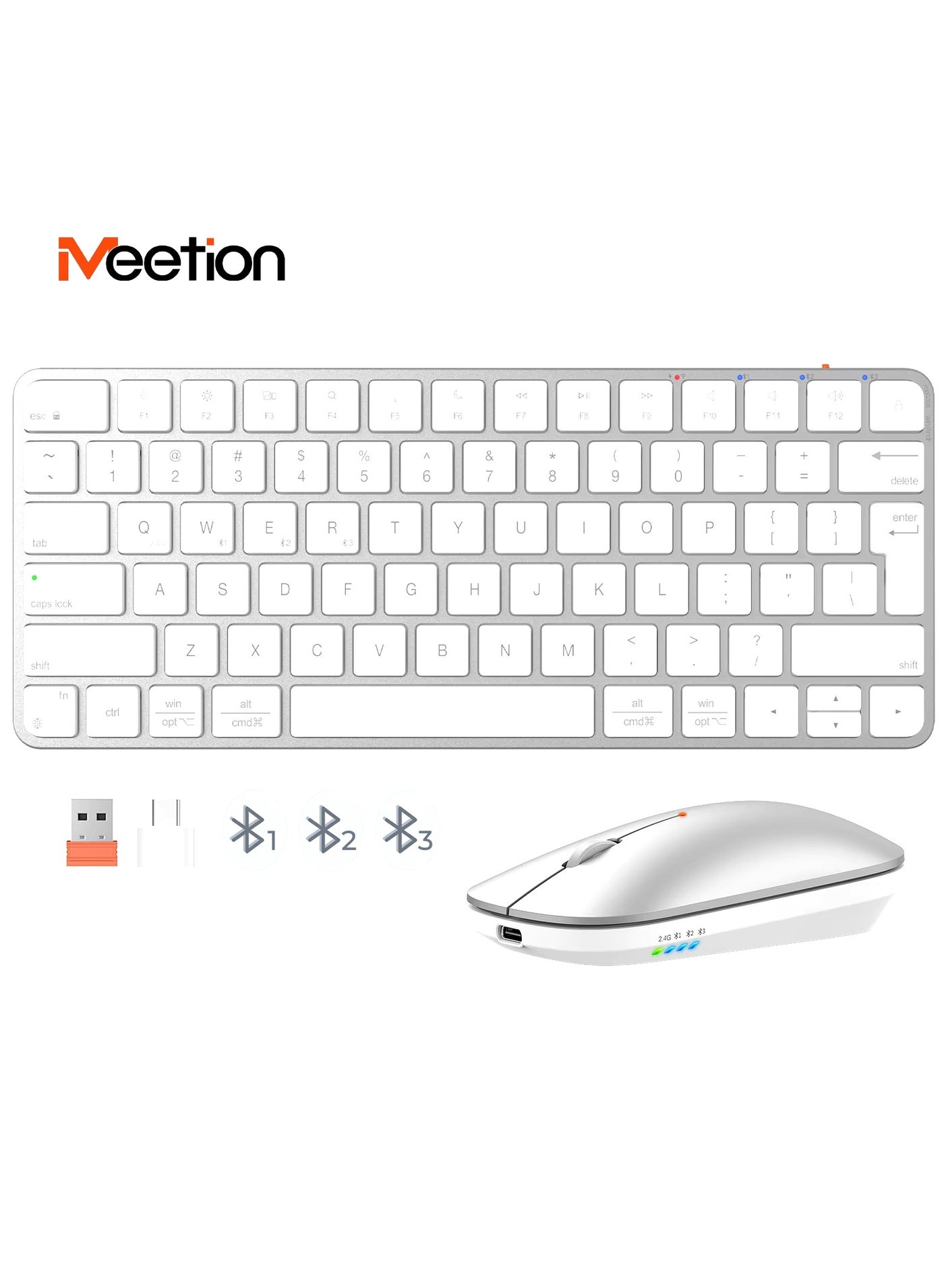Compare Meetion Wireless Bluetooth Ultrathin Apple Keyboard and Mouse Combo ikey C210 Ingenious Spatial Economy Aesthetic Sobriety Redefined Universal Synchronization Protocol English+Arabic, Silver at KSA Price