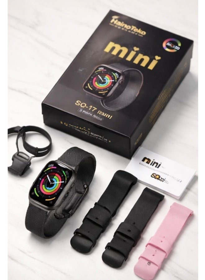 Compare HainoTeko SQ17 Mini Smart Watch with AMOLED Display – 3 Straps Included – Bluetooth Calling – Fitness Tracking – For Android & iOS at KSA Price