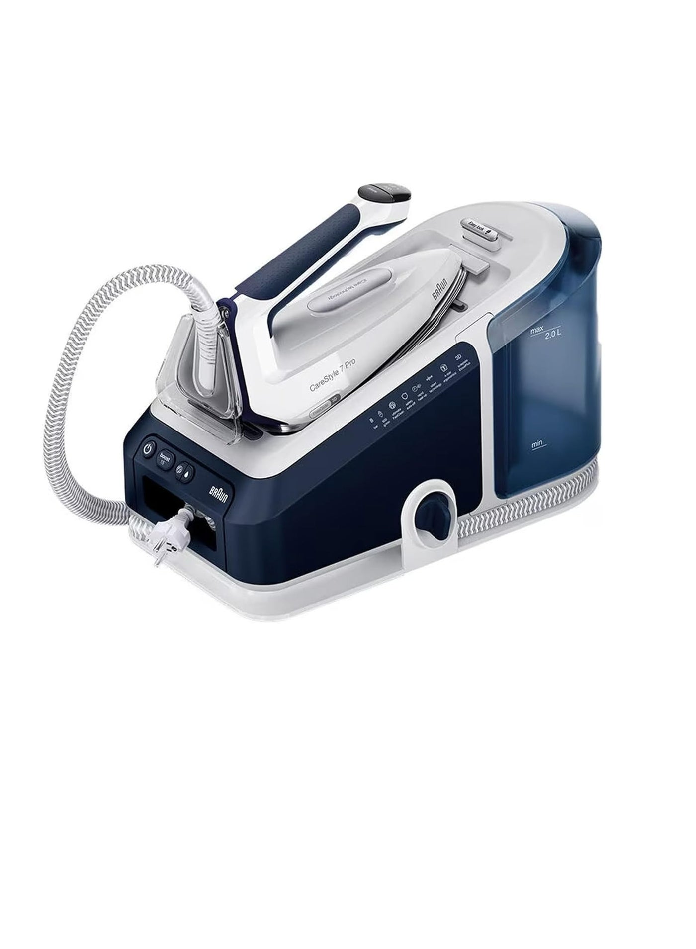 Compare Braun Household Braun CareStyle 7 Pro Steam Generator Iron with FreeGlide 3D Technology, Smart iCareMode, Ironing, Anti Drip, Detachable 2L Water Tank, AutoOff, 2700 Watts, IS 7282 Blue 2 L 2700 W IS 7282 Blue at KSA Price