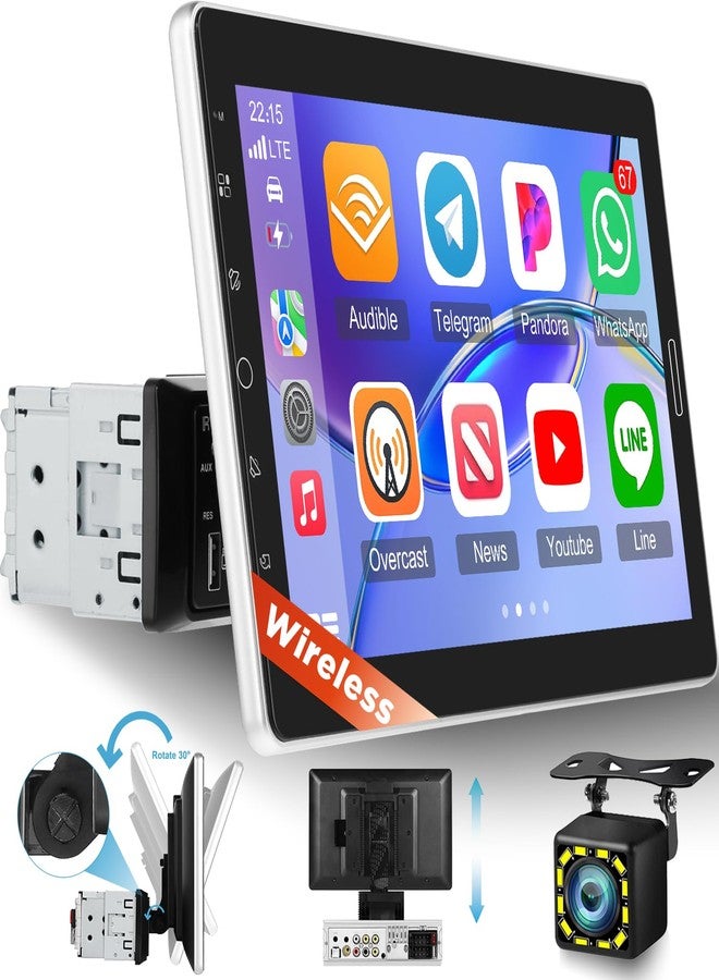 Compare 10.1 inch Single Din Car Stereo with Wireless Carplay 10 inch Touchscreen Radio Support AM FM RadioYouTube VideoCar PlayAndroid AutoBluetoothSWC + Backup Camera + Mic at KSA Price