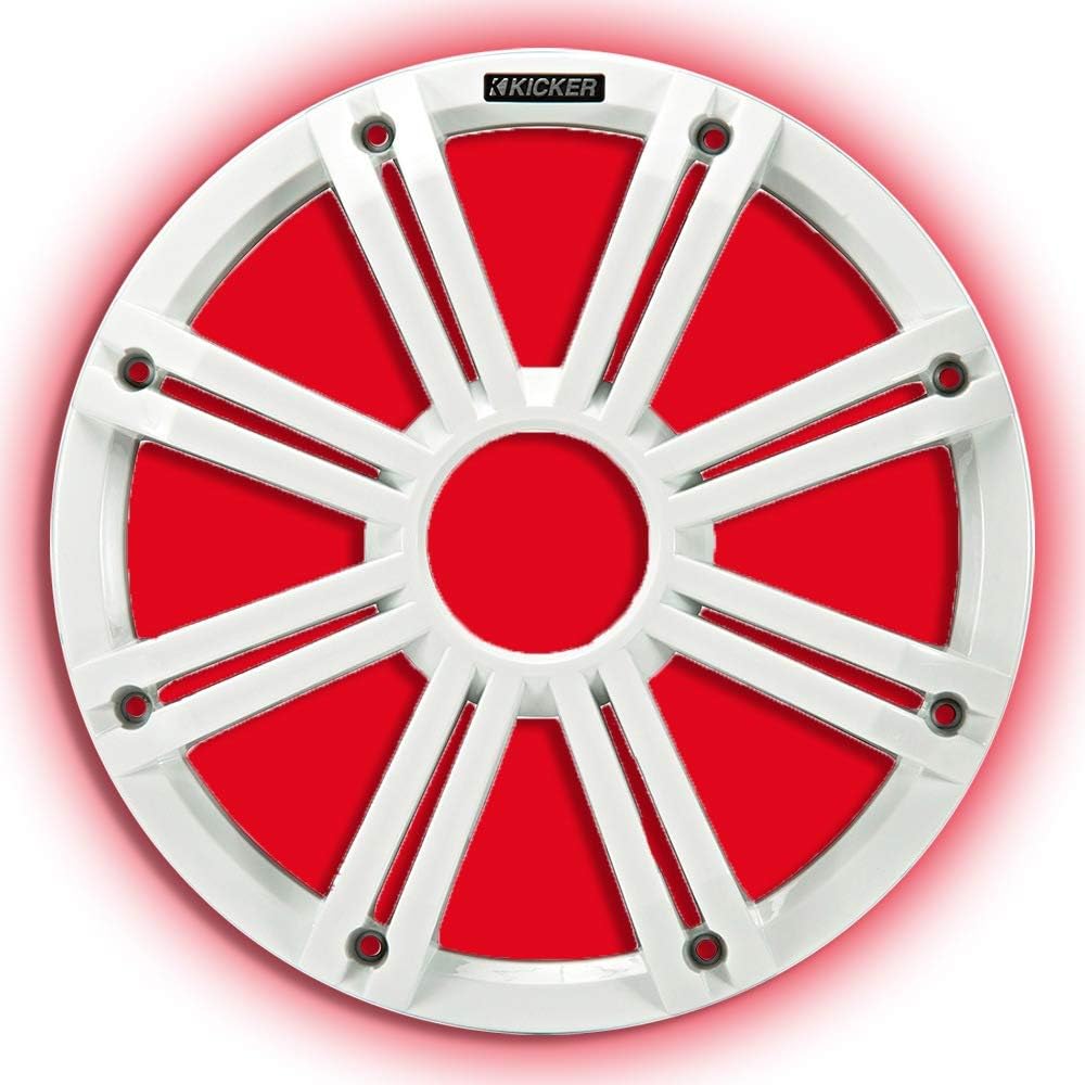 Compare Kicker KMG10 12Inch Grille for KM12 and KMF12 Subwoofer with LED Lights  White at KSA Price