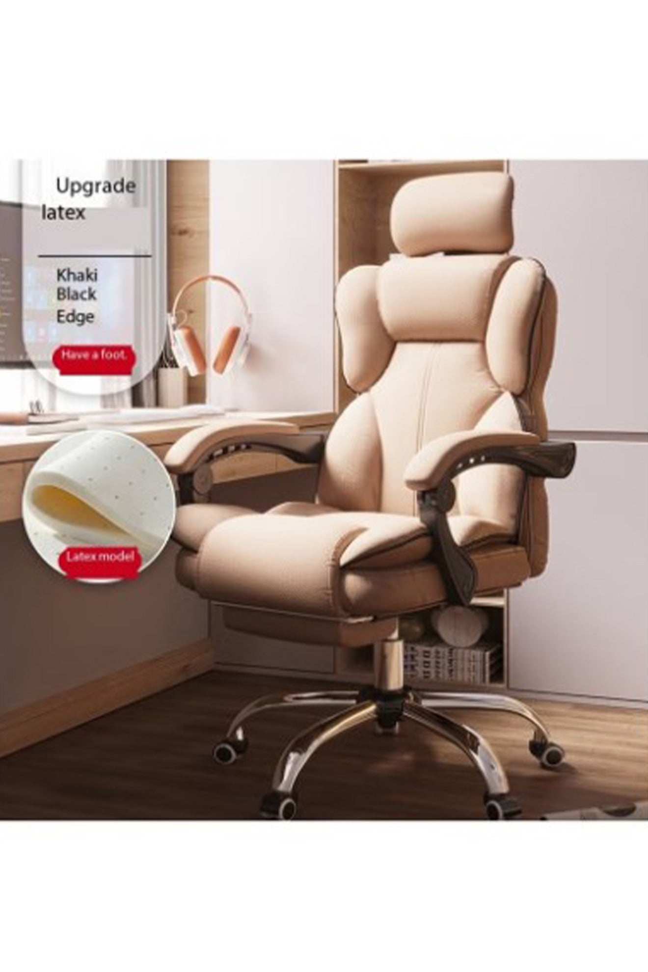Compare Gaming Office Chair High Back Ergonomic Desk Computer Chair with Lumbar Support Retractable Footrest Adjustable Swivel and ArmRest at KSA Price