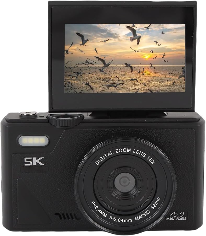 Vbestlife 5K Digital Camera 75MP Vlog Camera with…