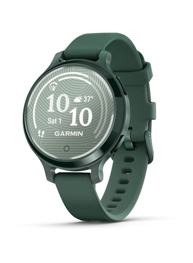 Compare Lily 2 Active  38MM  Jasper Green with Jasper Green Silicone Band  Up to 9 Days of  Battery life   0.84 LCD display, Corning Gorilla Glass 3, Heart Rate Monitor, Women Health Tracking, Smart notification, Tap  at KSA Price