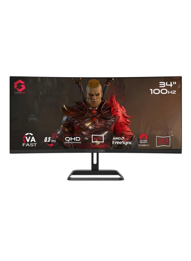 GAMEON 34 Inch Curved WQHD Gaming Monitor 3440x1440…