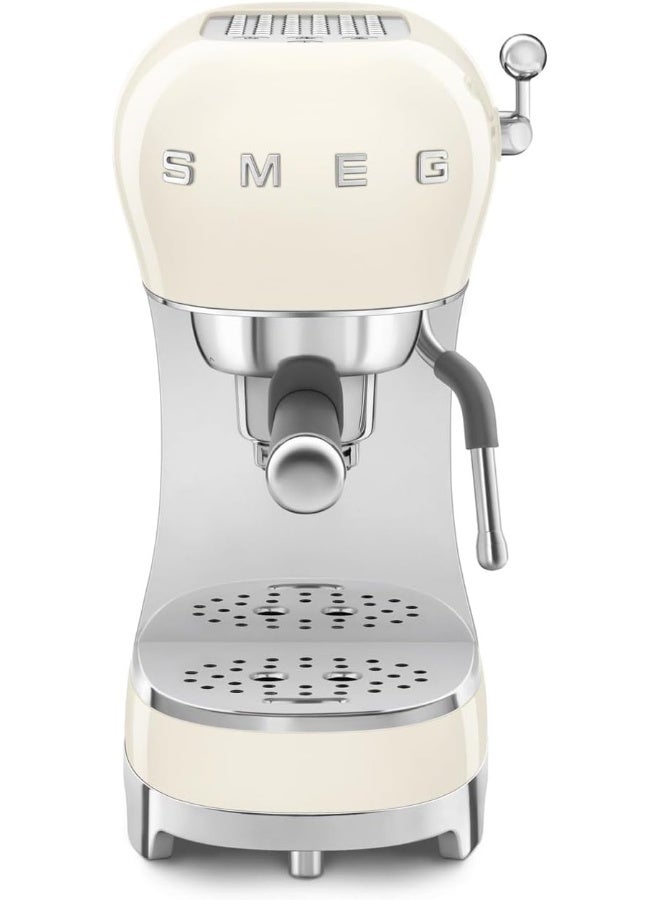 Compare Smeg ECF02CRUK, 50s Retro Style Aesthetic Espresso Coffee Machine, Professional Pressure and Anti Drip System, Adjustable Cappuccino System, Flow Stop Function, 1 L Removeable Tank, Cream 1.7 L 1350 W ECF02CRUK cream at KSA Price
