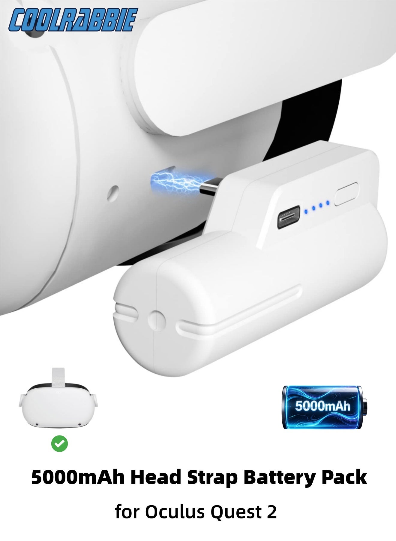 CoolRabbie Rechargeable Battery Pack for Oculus…
