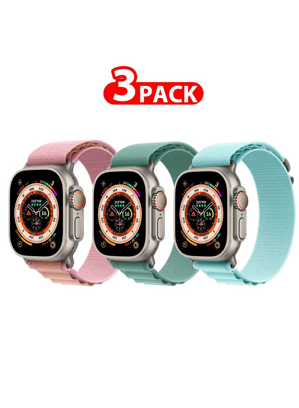 3 Pack For Apple Watch Band 49mm 45mm 44mm 42mm…