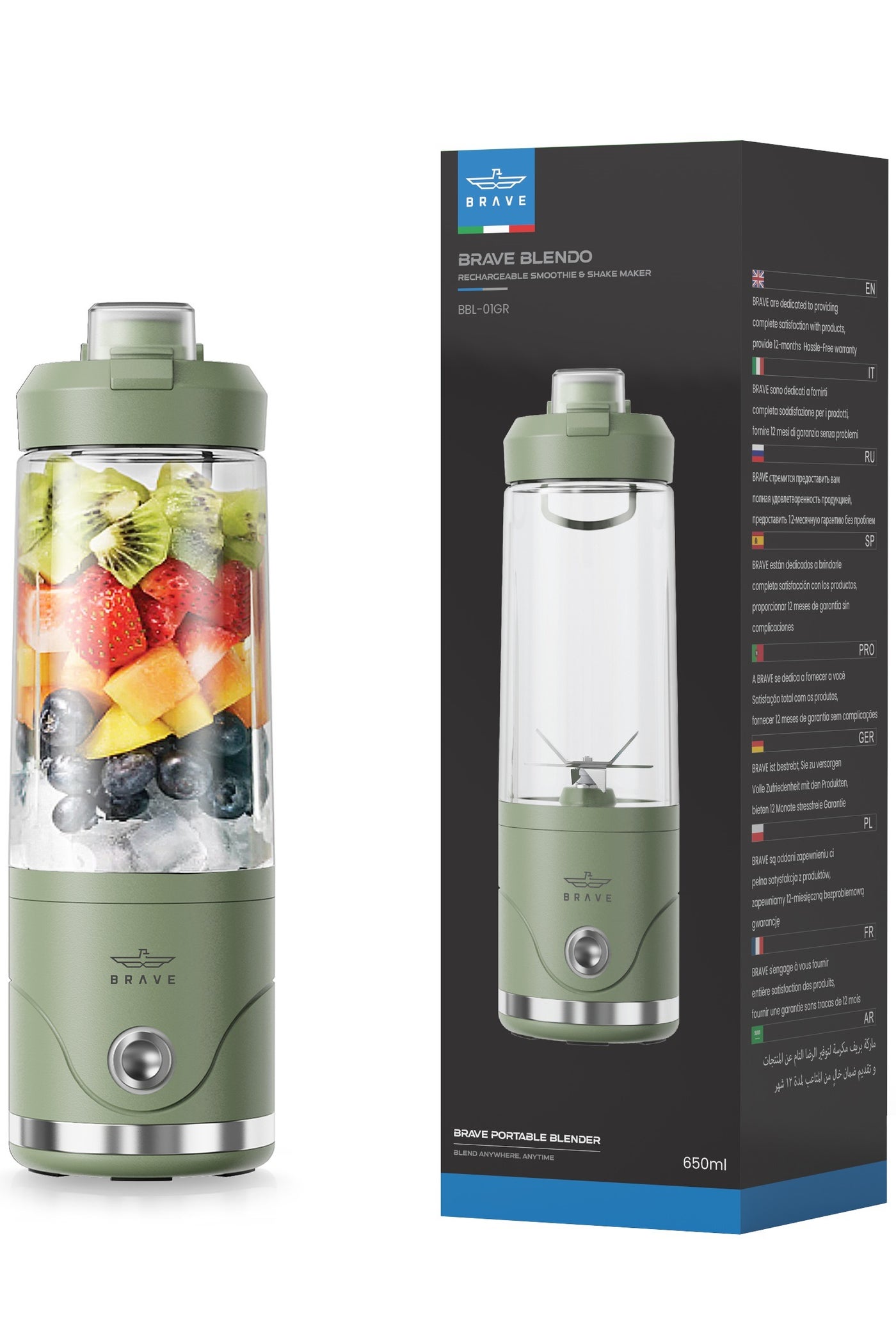 Blendo Portable Blender 650ml with 20,000 RPM Powerful…