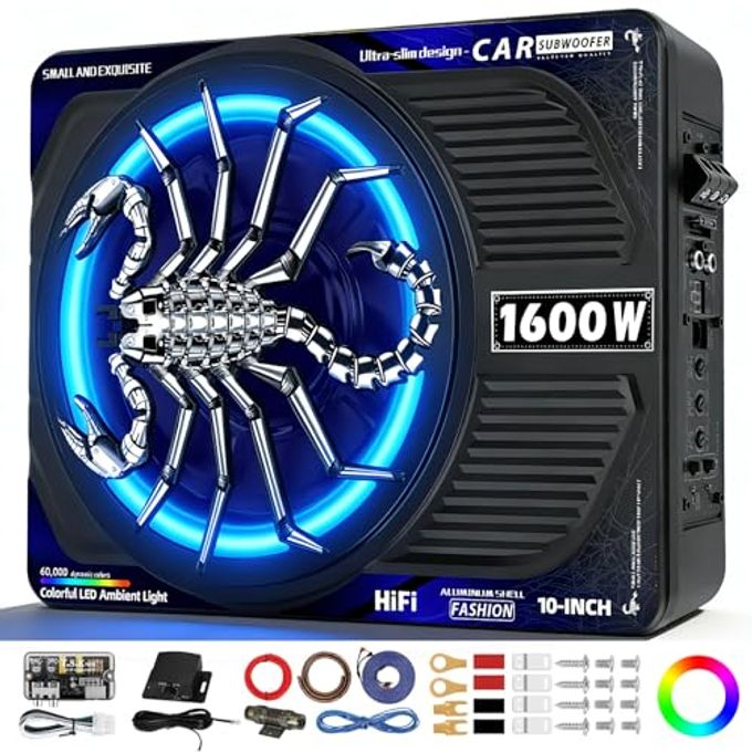 2026 Upgraded 1600W Slim Underseat Car Subwoofer…
