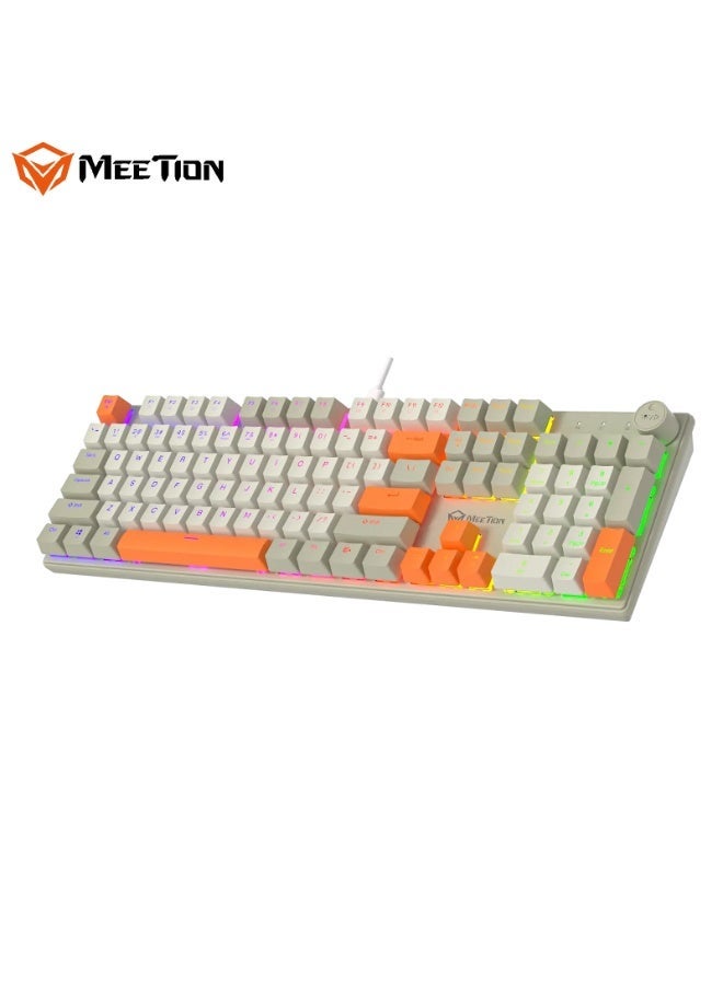 Compare MEETION Rainbow HotSwappable Mechanical Keyboard MK009 Full Key AntiGhosting HotSwappable Switch Durable Metal Matte Panel Ergonomic Stepped key layout Doubleshot & Wearresistant Keykaps at KSA Price
