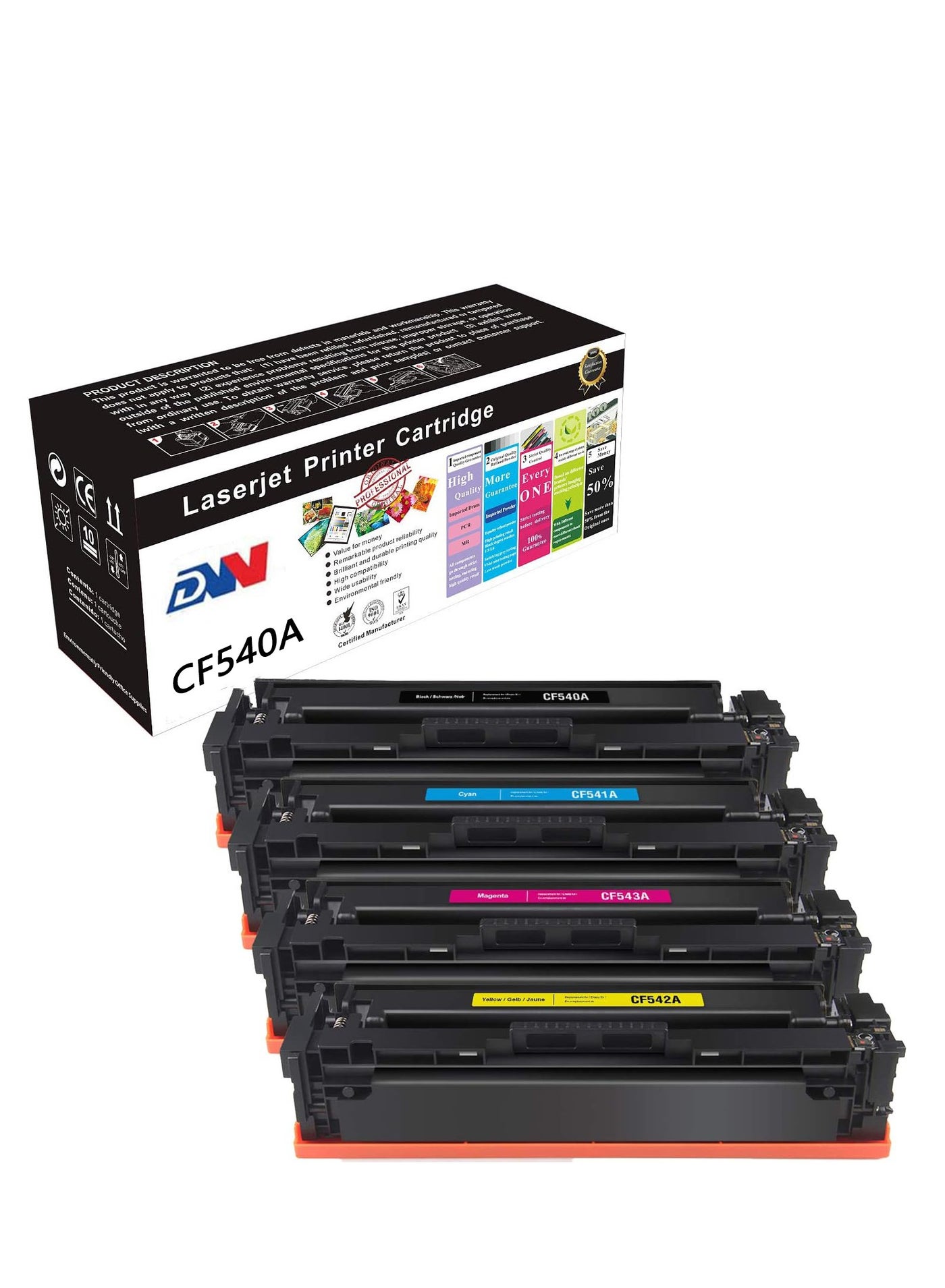 Compare Compatible Toner Cartridge Replacement for HP 203A CF540A CF540 work for HP Color Laserjet Pro M254 M254dw MFP M280 M280nw M281cdw M281fdn M281fdw Printer Black Cyan Magenta Yellow at KSA Price
