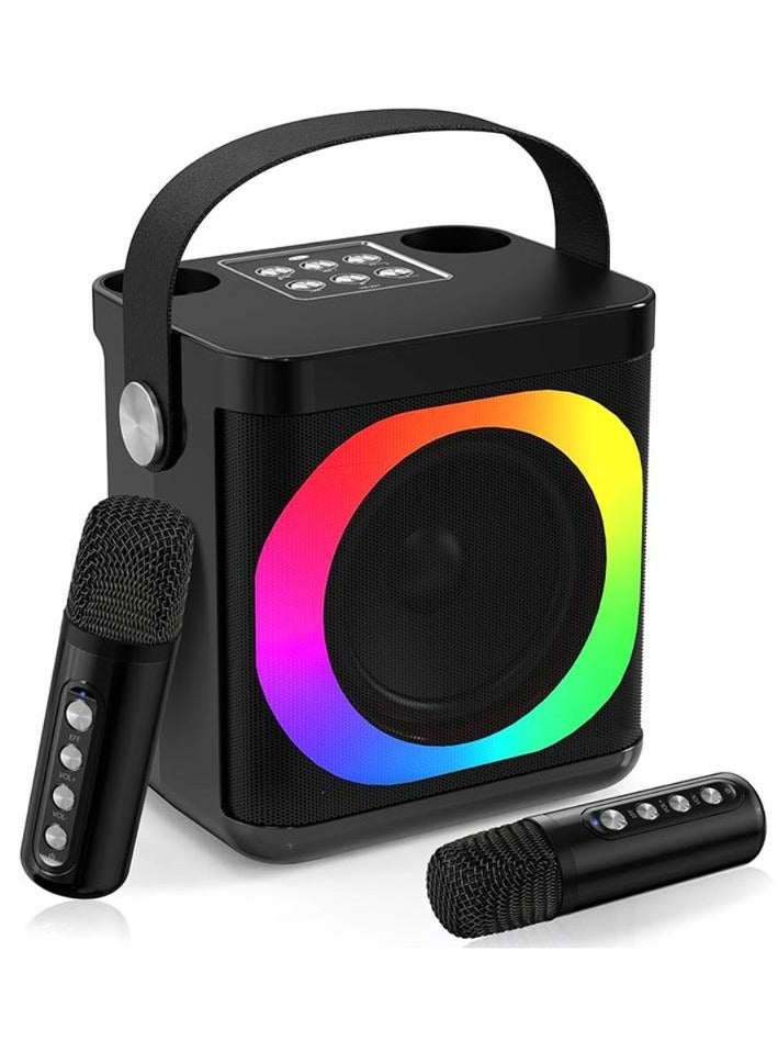 Compare Bluetooth Speaker with 2 Wireless Microphones Black at KSA Price