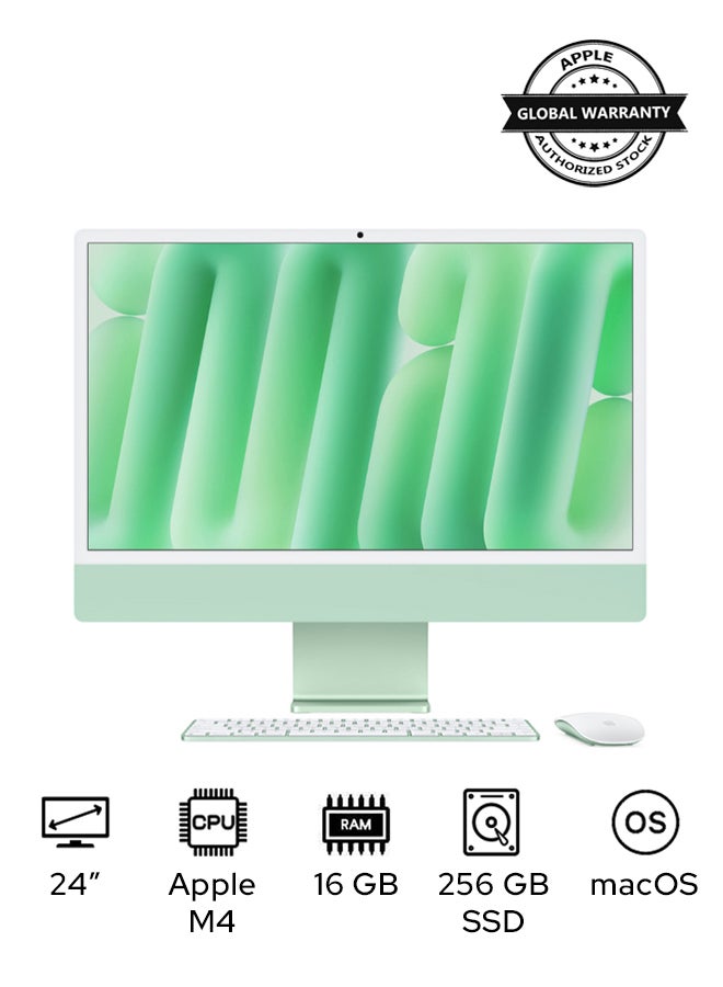 Compare iMac MWUE3 | 24 Inch Display | Apple M4 Chip | 8Core CPU 8Core GPU | 16GB RAM | 256GB SSD | macOS | English Keyboard | Green at KSA Price