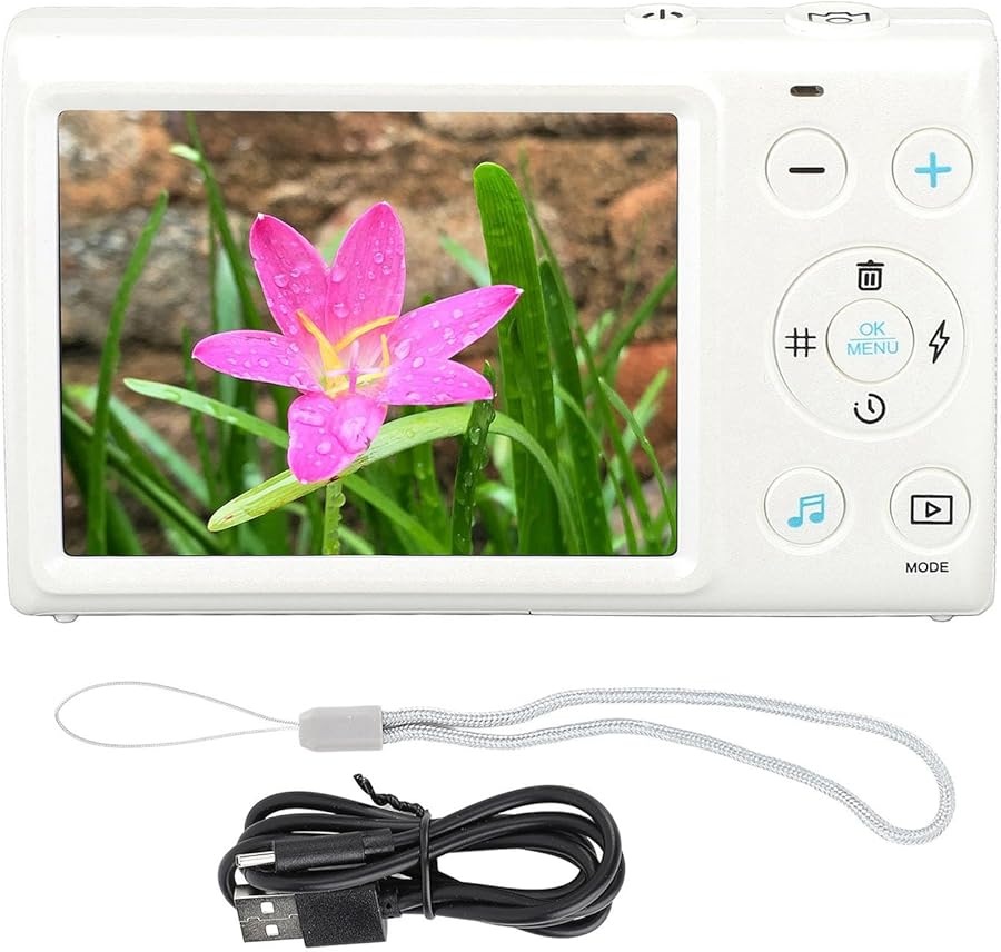 Compare Digital Camera 4K 64MP 18X Zoom Auto 2 8 Inch Screen White Compact Travel Camera for Vlogging Kids Beginners at KSA Price
