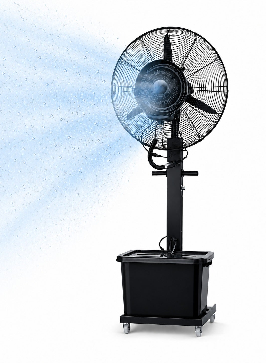 Compare 26 Inch Industrial Misting Fan Stand Atomizing Fan Heavy Duty Water Mist Fan 3 Cooling Speeds 41L Tank Water Spray Cooler Fan For Outdoor Indoor Garden Warehouse Factory at KSA Price