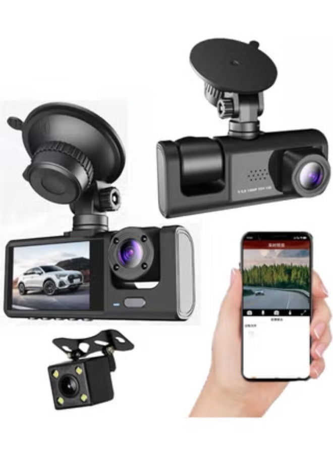 Compare Full HD 1080P 3Channel Dash Cam – Wide Angle Car Camera for Front, Cabin & Rear with Night Vision, Motion Detection, GSensor & Parking Surveillance at KSA Price