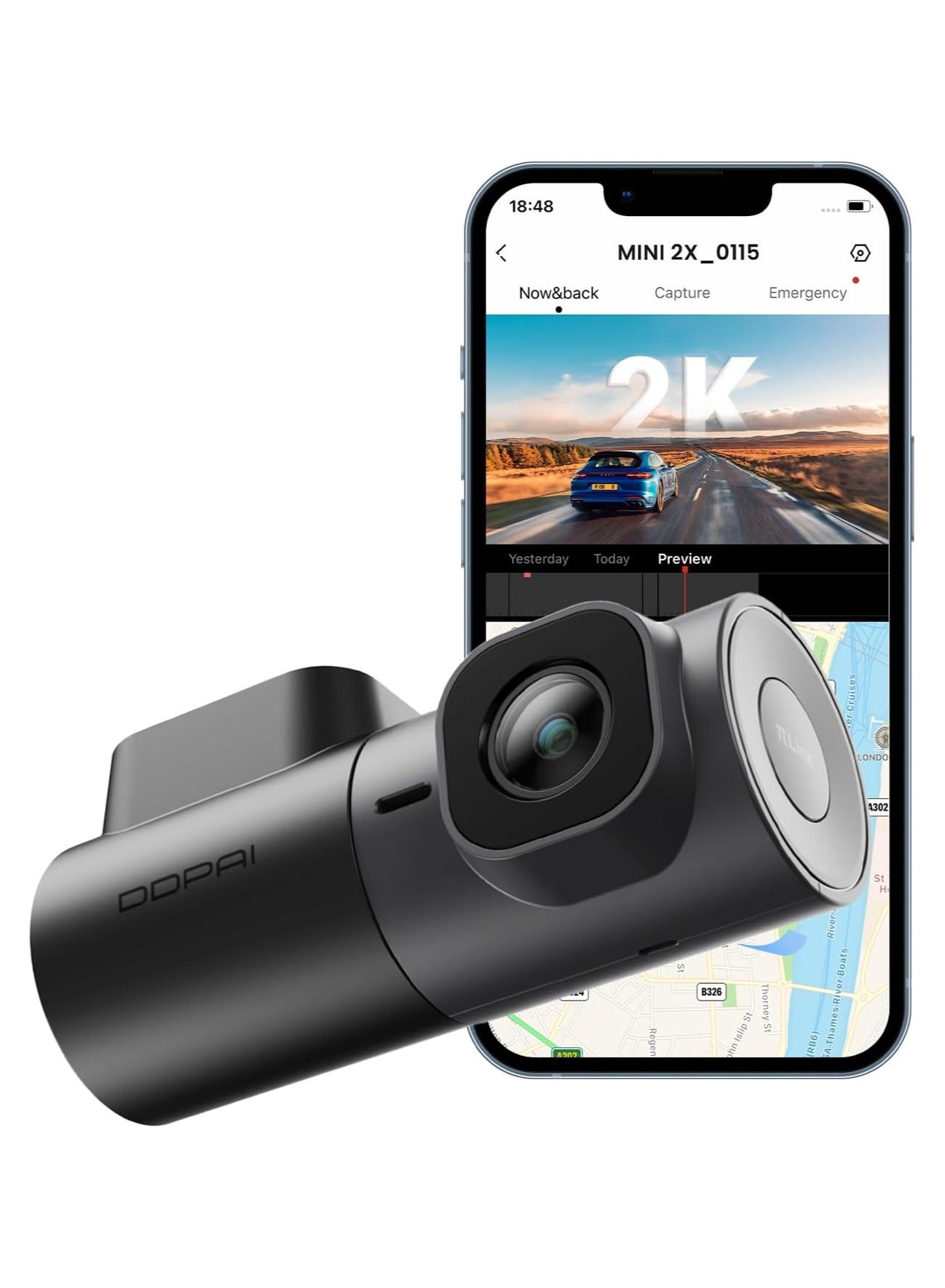 Compare DDPAI 2K Dash Cam for Cars Front, 1440P Dashcam Car Dash Camera 360° Rotatable with Night Vision 24H Parking Monitor 5G Wifi GSensor ADAS Loop Recording App Control Max Support 256G, MINI2X at KSA Price