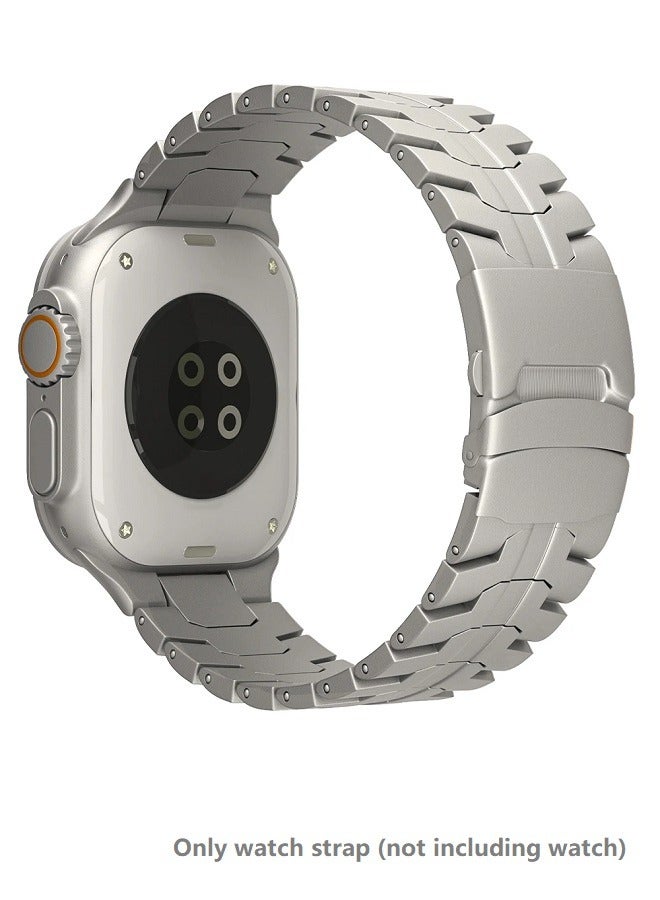 Compare Watch strap for Watch 49mm 46mm45mm 44mm 42mm, Men and Women luxury TManufacturing of titanium metal materials Watch strap? for  iwatch ultra 3 2 Series 10 9 87 SE 6 5 4 3 21,silver grey at KSA Price