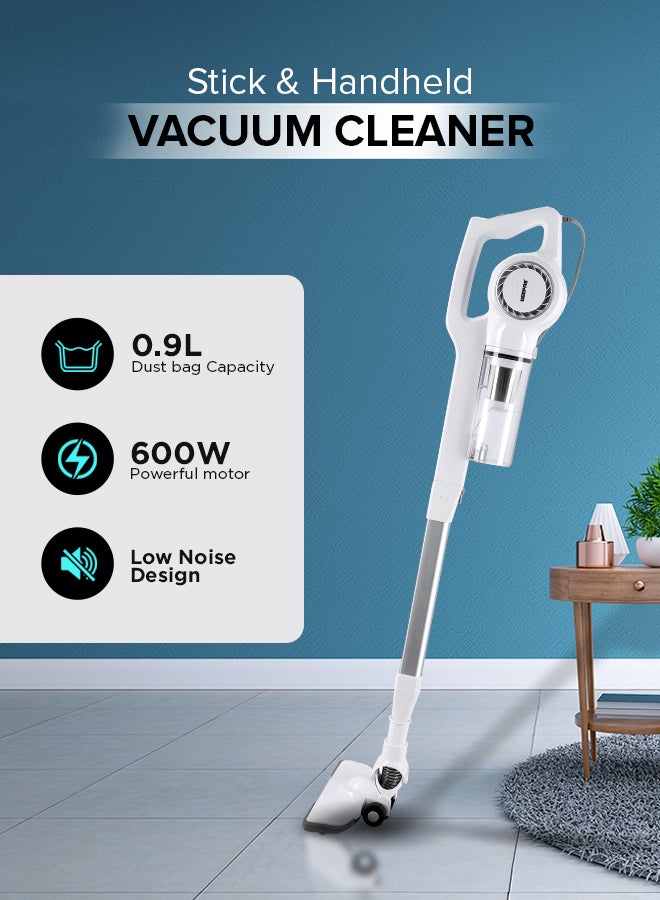 Compare Stick & Handheld Vacuum Cleaner, HEPA Filter, Handheld & Stick, 0.9L Dust Bag Capacity, 600W Powerful Motor, Transparent Dust Cup for Easy Check, Lightweight Body & Low Noise 0.9 L 600 W GVC2596N White at KSA Price