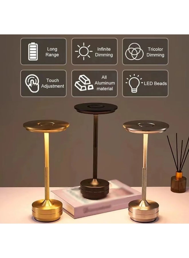 Compare Modern Minimalist Table Lamp, 13cm x 28.5cm Small Desk Lamp with 3Color Stepless Dimming & Touch Control, Dimmable LED Lamp for Bedroom Bar Restaurant Decor, Eyecaring Portable Lighting for Home Office Camping at KSA Price