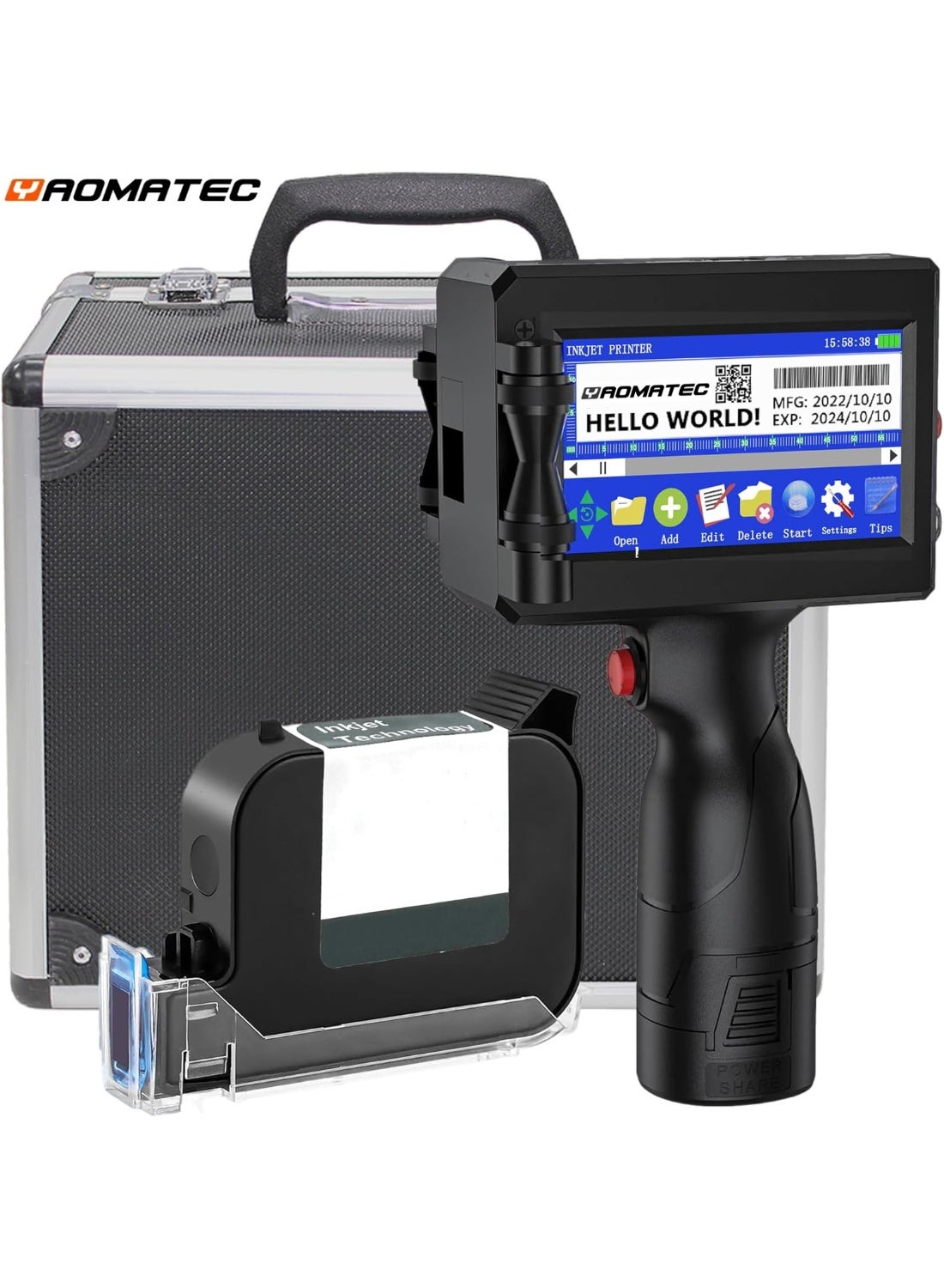 Handheld Inkjet Printer Gun with Quick-Drying Ink…
