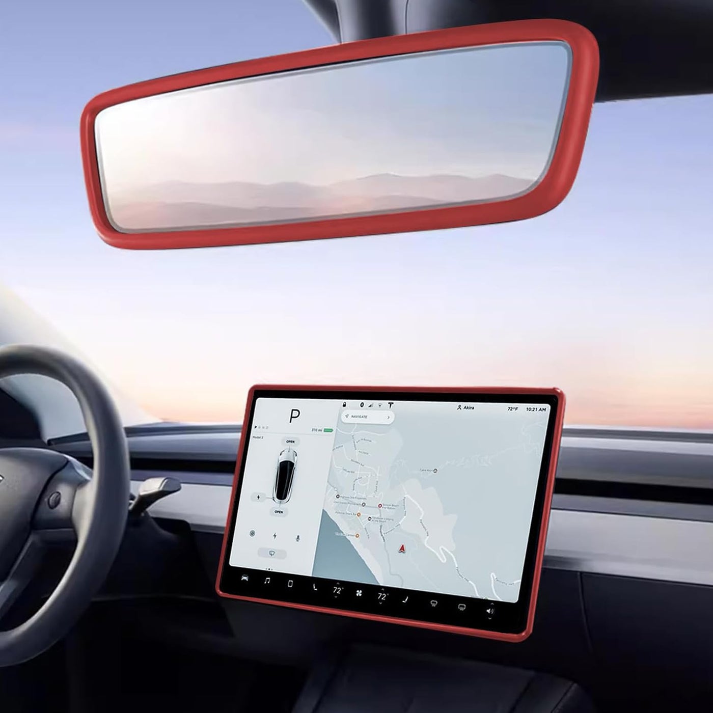 2PCS Protector Trim Frame Compatible with Tesla Model…