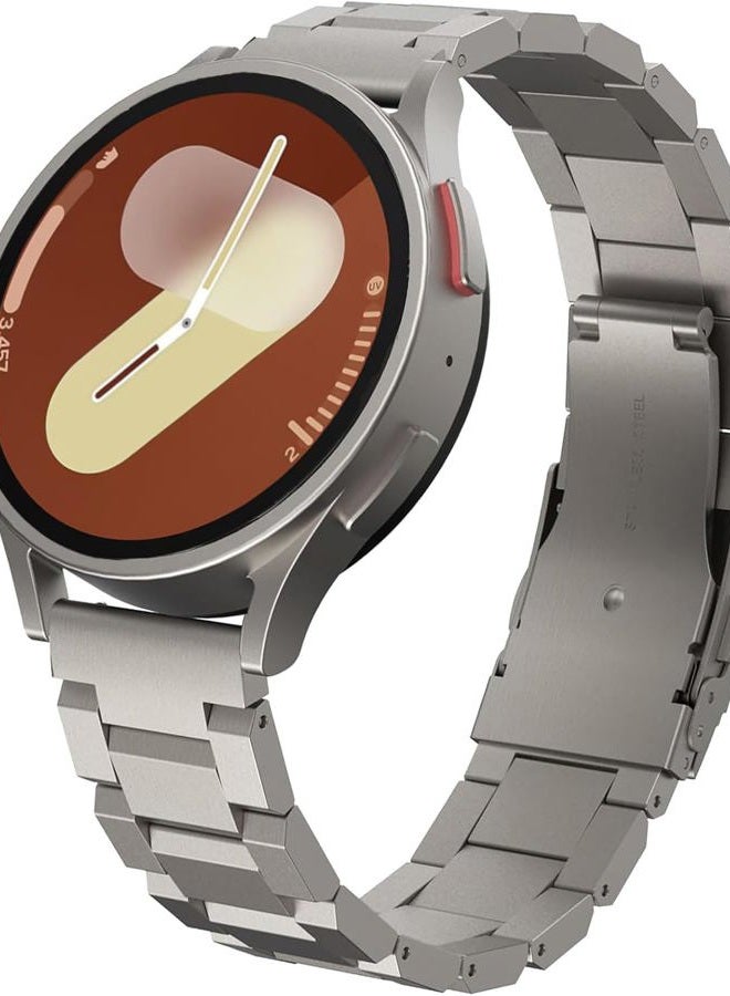 Compare for Samsung Galaxy Watch 7 6 5 4 Band Watch 6 Classic 47mm Bands 5 Pro Galaxy Watch 4 Classic FE Band 45mm 43mm 44mm 40mm 46mm 42mm Men 20mm Stainless Steel Band Galaxy Watch 3 41mm, Titanium at KSA Price