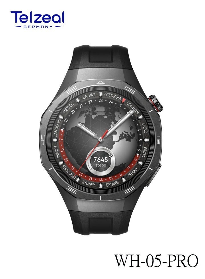 Compare WH05 PRO Waterproof Design Smartwatch With MAX Screen Display 3 Interchangeable Straps and Wireless Charging Designed for Men Black at KSA Price