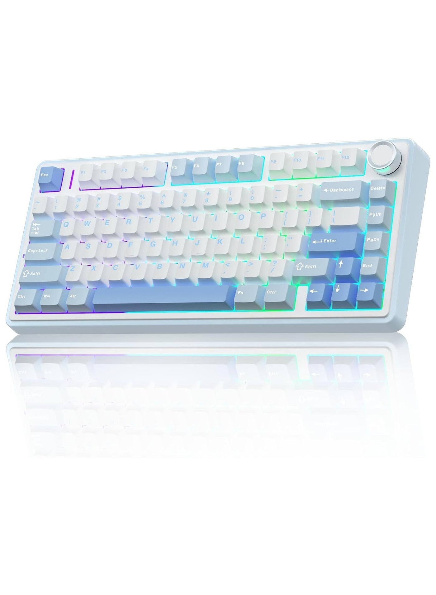 Compare F75 75% Wireless Mechanical Keyboard,Gasket Hot Swappable Custom Keyboard,Prelubed Crescent Switches RGB Backlit Gaming Keyboard,2.4GHzTypeCBT5.0 Mechanical Keyboard at KSA Price
