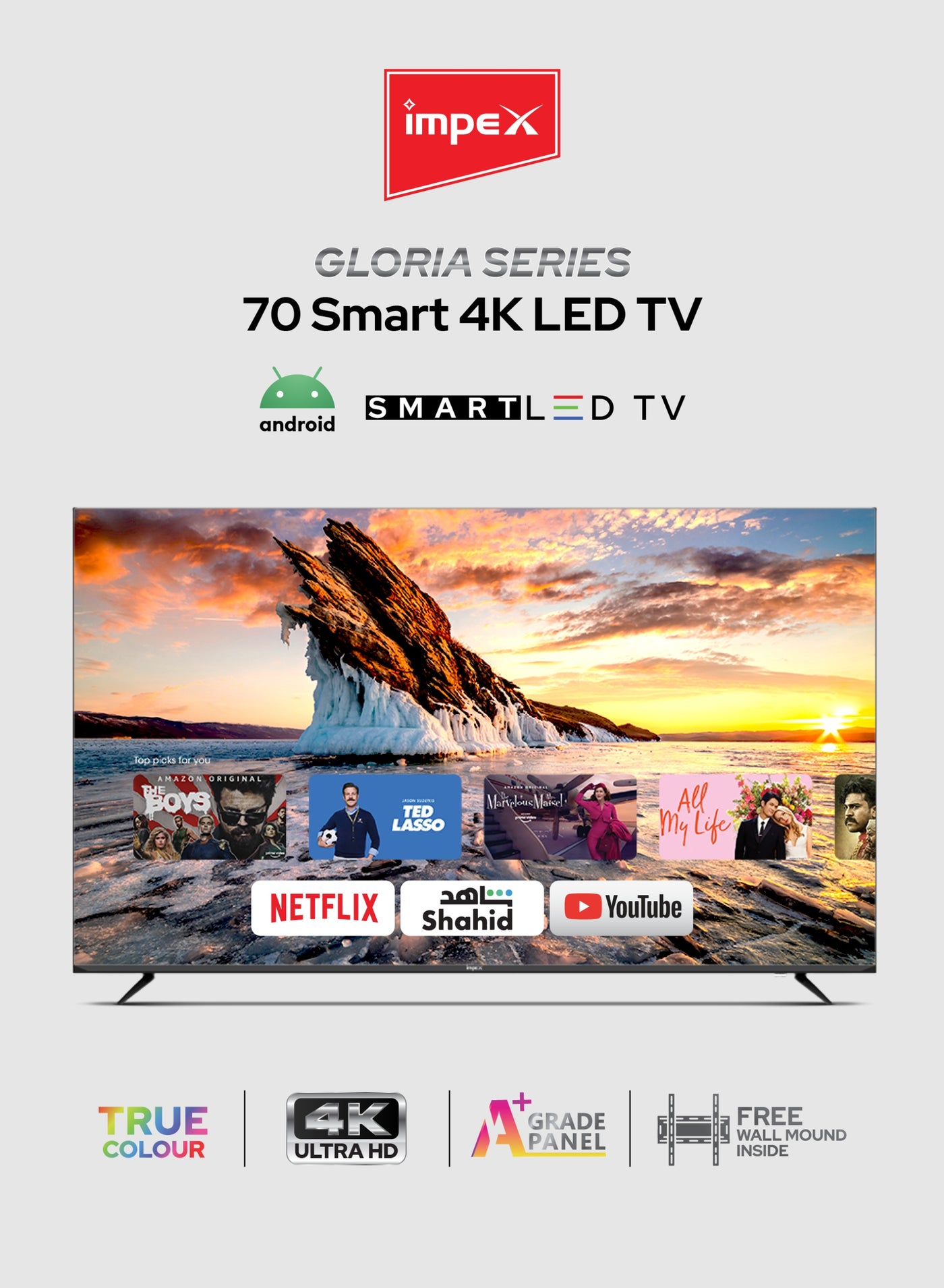 Compare 70Inch 4K Ultra HD Smart LED TV| Frameless Design Television | Quad Core Processor | Movie Film Music and Audio Entertainment , 8GB Storage + 1.5GB RAM | A+ Grade Panel | DolbyReady Audio | 3 HDMI &xx at KSA Price
