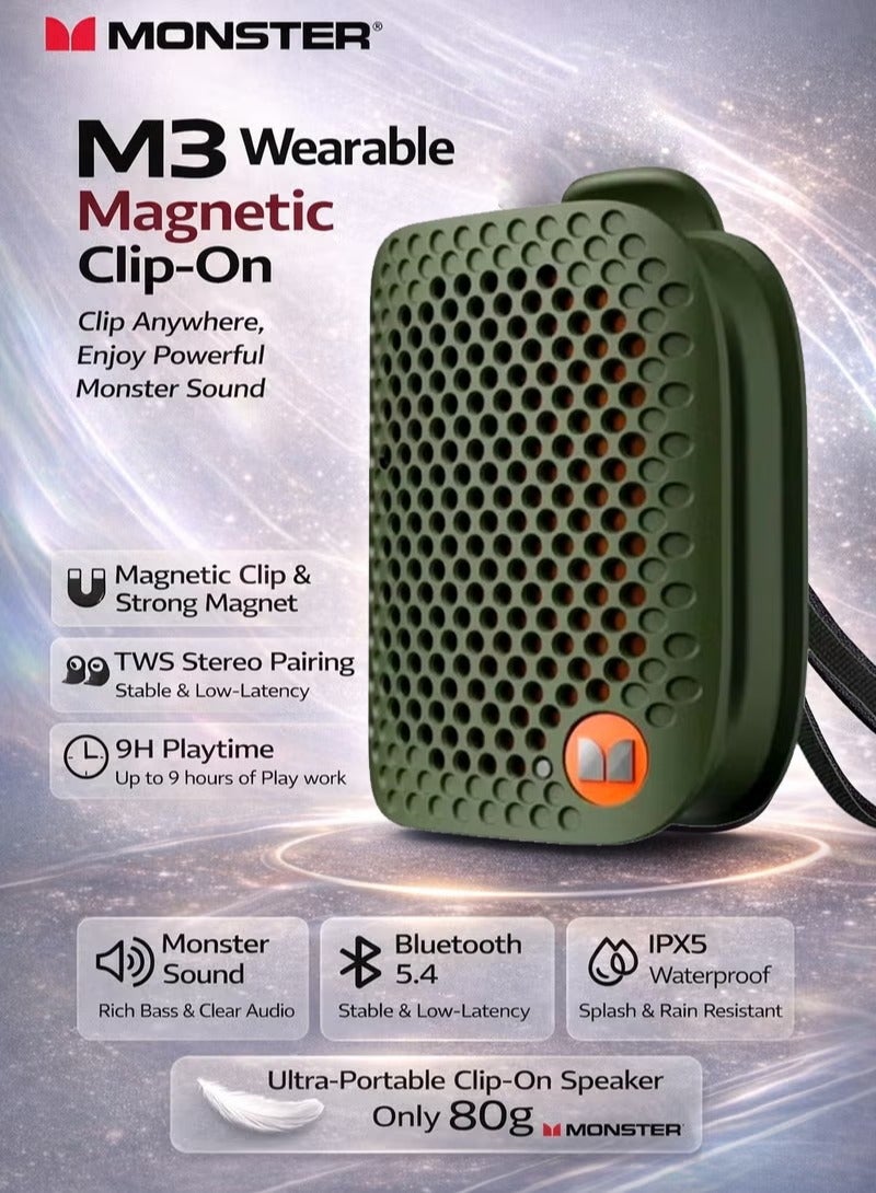 Monster M3 Wearable Portable Magnetic Bluetooth…