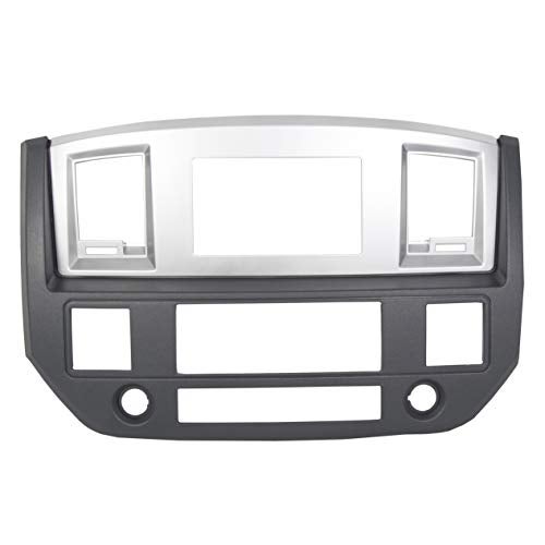 Compare ECOTRIC Stereo Radio Double Din Dash Install Bezel Kit Compatible with 20062009 Dodge Ram Truck Silver Slate Gray Replacement for GNT56215007 at KSA Price