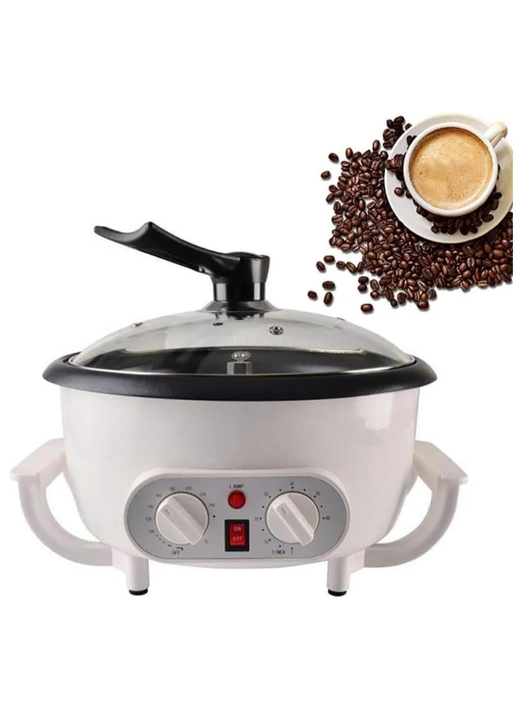Compare Electric Coffee Roaster Machine 750g – 800W Multifunction Bean Roasting Machine with Stainless Steel Stir Bars, Safety Handle & Control Panel 800 W 38252 white at KSA Price