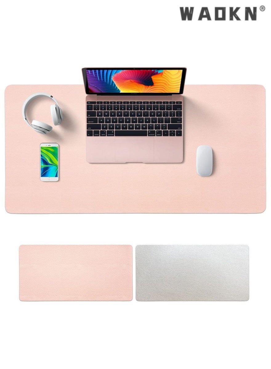 Compare Desk Pad Leather Computer Mouse Pad Office Desk Mat Extended Gaming Mouse Pad, NonSlip Waterproof DualSide Use Desk Mat Protector 80cm X 40cm, PinkWhite at KSA Price