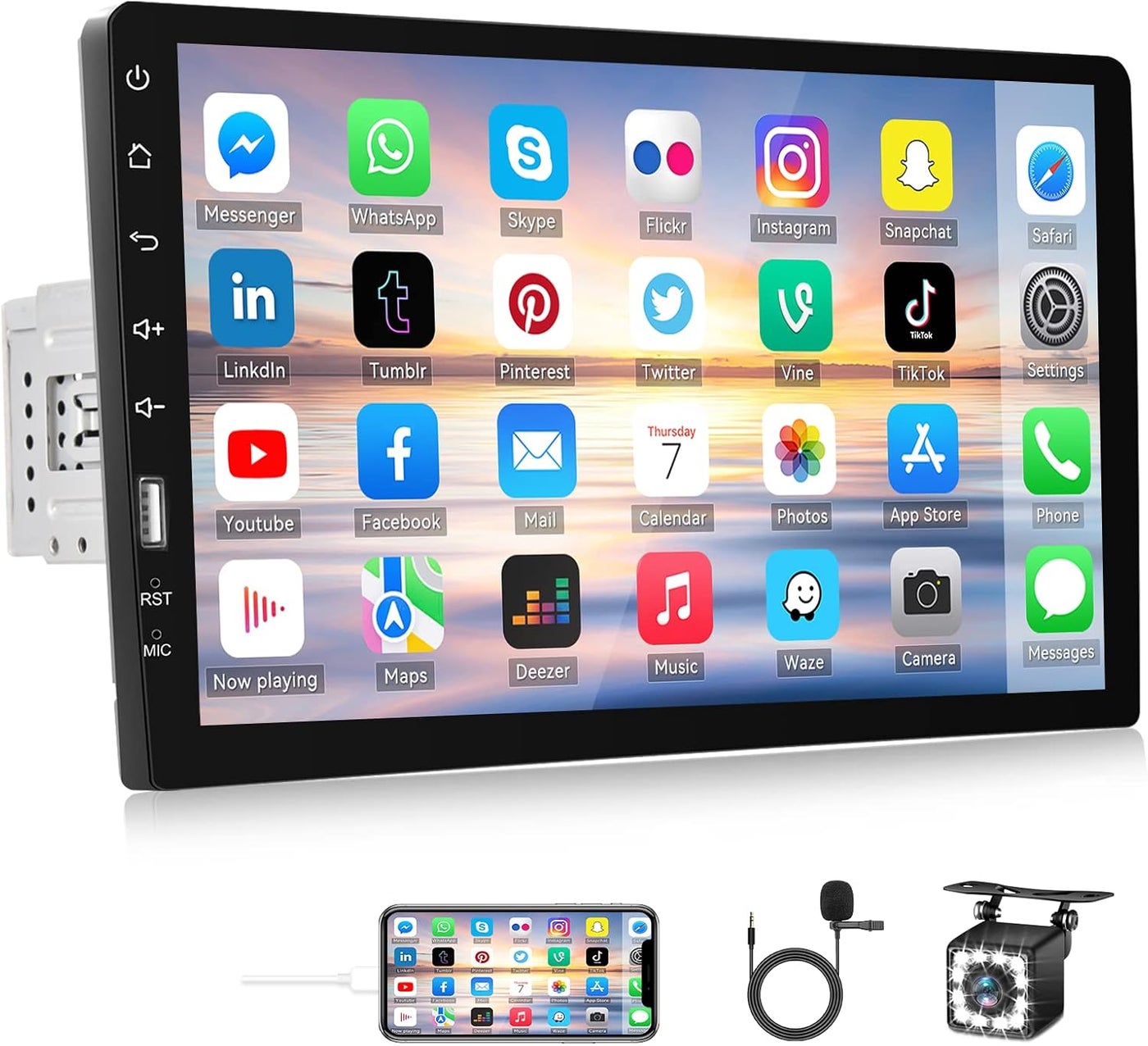 CAMECHO Single Din Car Stereo with Bluetooth,…
