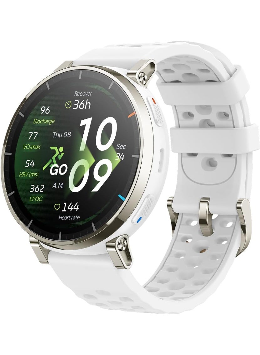 Compare 365 mAh Amazfit Active 3 Premium GPS Running Smart Watch, 1.32 AMOLED Sapphire Display, 12Day Battery, 4GB Storage, Offline Maps, 170+ Workout Modes, 5 ATM, Heart Rate & Fitness Tracker for Android & iPhone Aero White Aero White at KSA Price